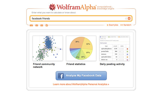 Wolfram Alpha Provides Facebook Data Analysis